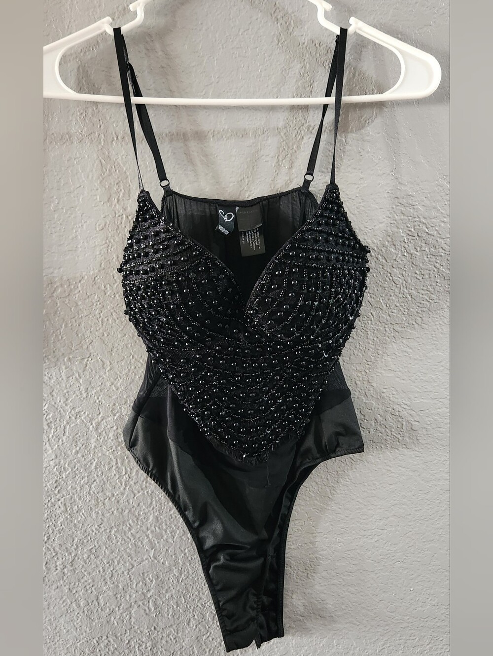 Windsor Black Beaded One-Piece Bodysuit